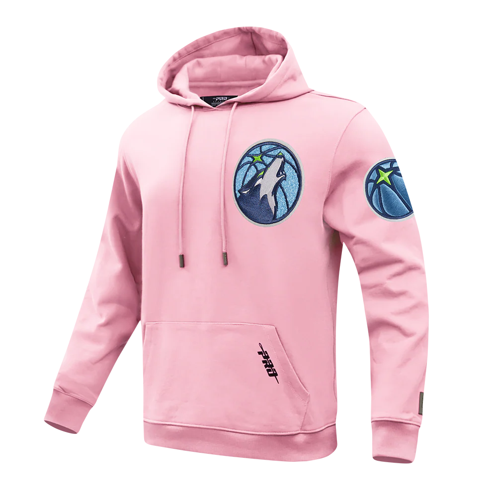 NBA MINNESOTA TIMBERWOLVES CLASSIC CHENILLE MEN'S DK PO HOODIE (PINK) - Image 2