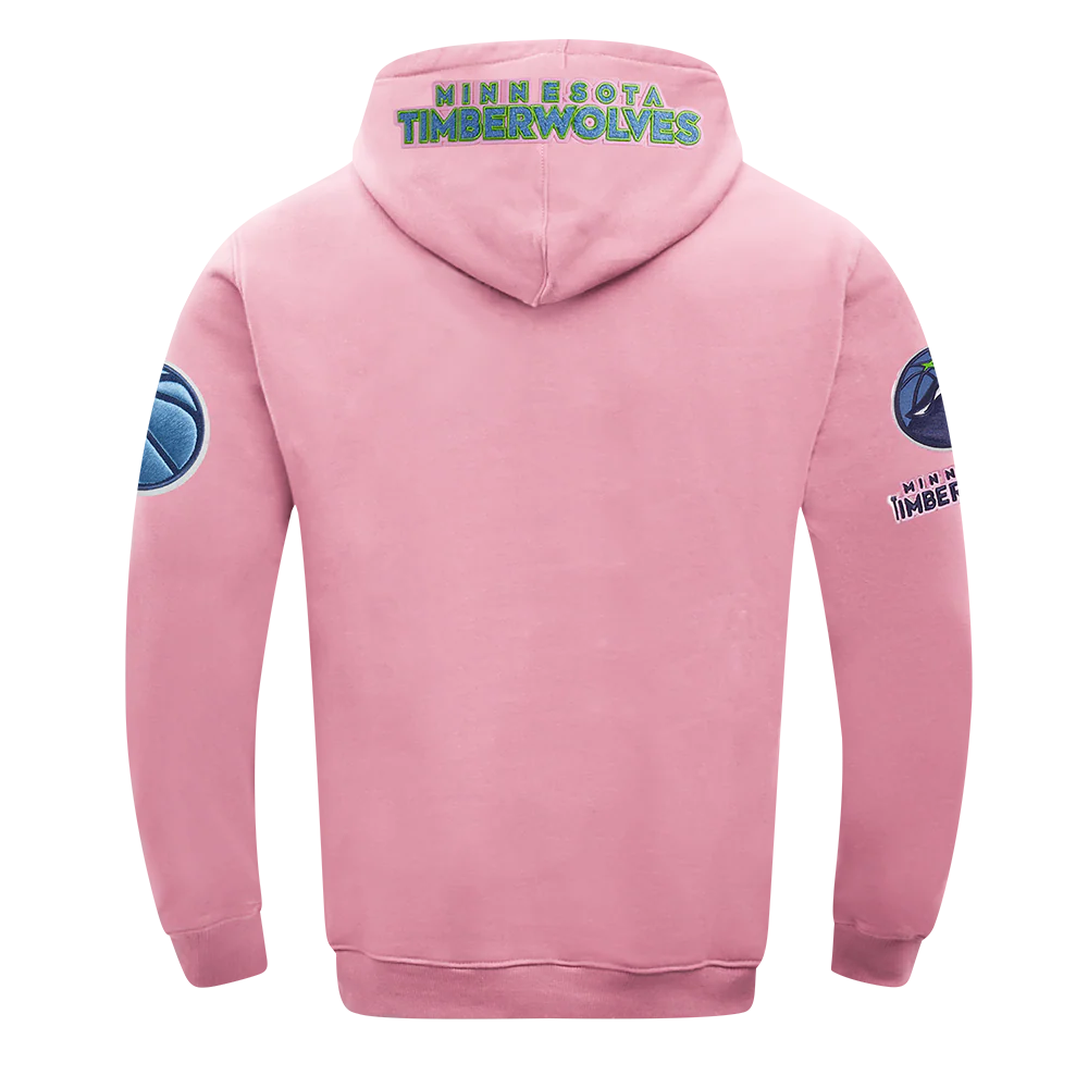 NBA MINNESOTA TIMBERWOLVES CLASSIC CHENILLE MEN'S DK PO HOODIE (PINK) - Image 3