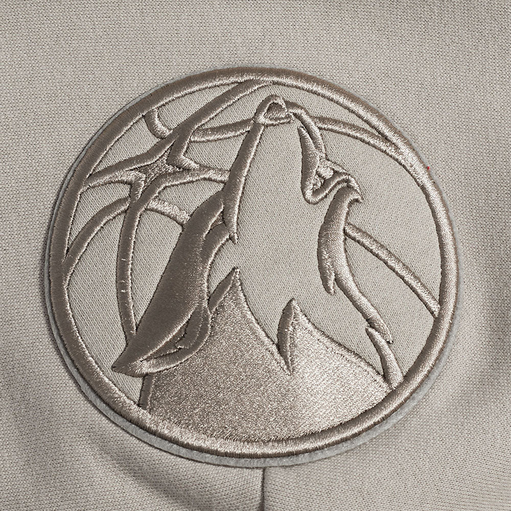 NBA MINNESOTA TIMBERWOLVES NEUTRAL MEN'S DROP SHOULDER FLC PO HOODIE (TAUPE) - Image 8