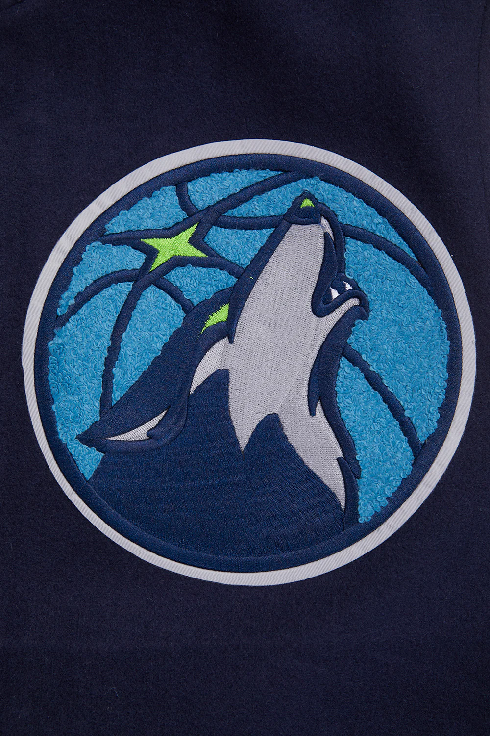 NBA MINNESOTA TIMBERWOLVES MASHUP MEN'S RIB WOOL VARSITY JACKET (MIDNIGHT NAVY/WHITE) - Image 8