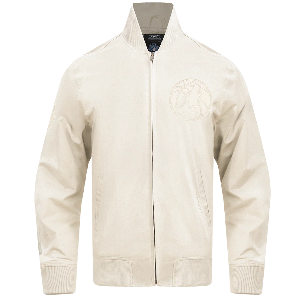 NBA MINNESOTA TIMBERWOLVES NEUTRAL MEN'S TWILL JACKET (EGGSHELL)