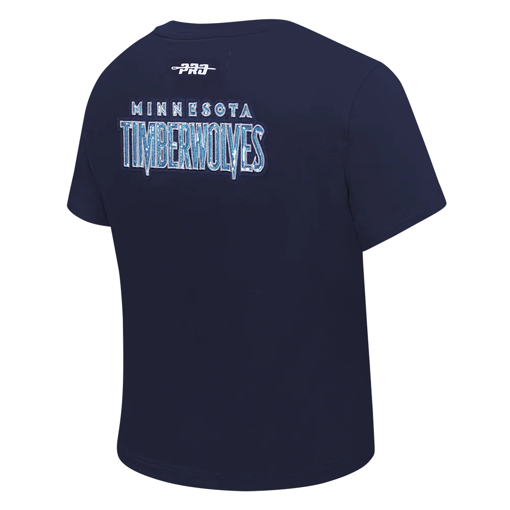 NBA MINNESOTA TIMBERWOLVES GAME DAY CLASSICS WOMEN'S SJ BABY DOLL TEE (MIDNIGHT NAVY) - Image 4