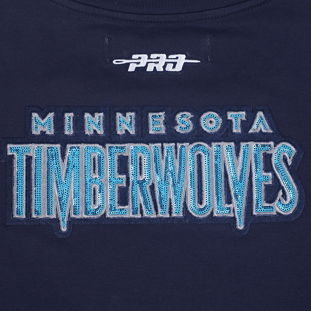 NBA MINNESOTA TIMBERWOLVES GAME DAY CLASSICS WOMEN'S SJ BABY DOLL TEE (MIDNIGHT NAVY) - Image 7