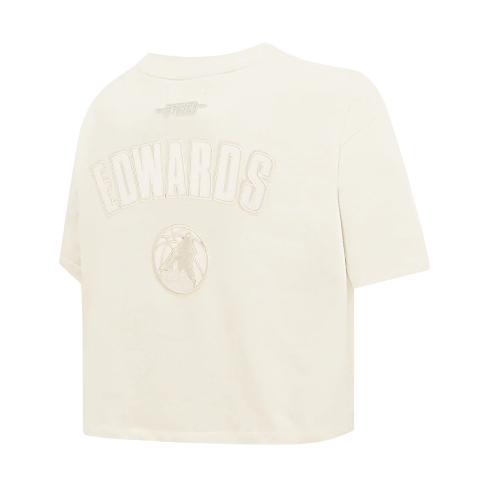 NBA MINNESOTA TIMBERWOLVES ANTHONY EDWARDS #5 NEUTRAL PNN WOMEN'S SJ BOXY TEE (EGGSHELL) - Image 6
