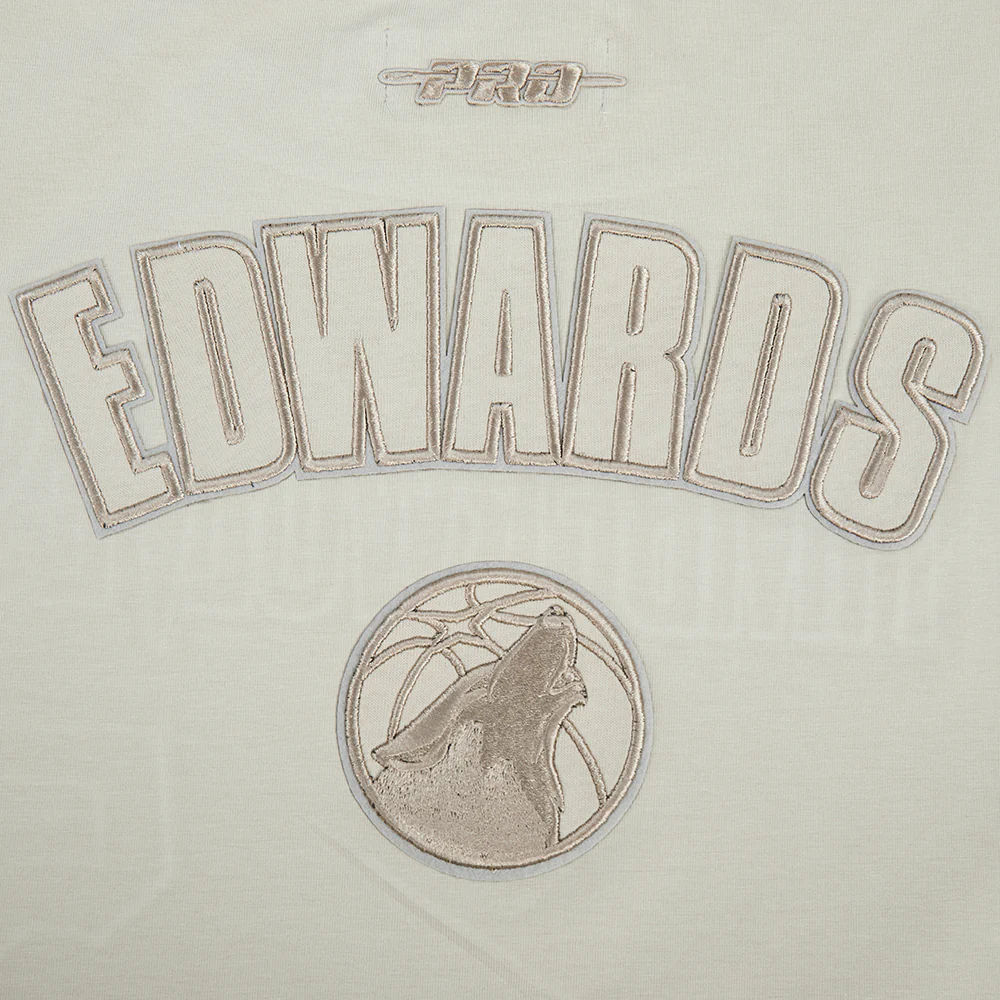 NBA MINNESOTA TIMBERWOLVES ANTHONY EDWARDS #5 NEUTRAL PNN WOMEN'S SJ BOXY TEE (TAUPE) - Image 8