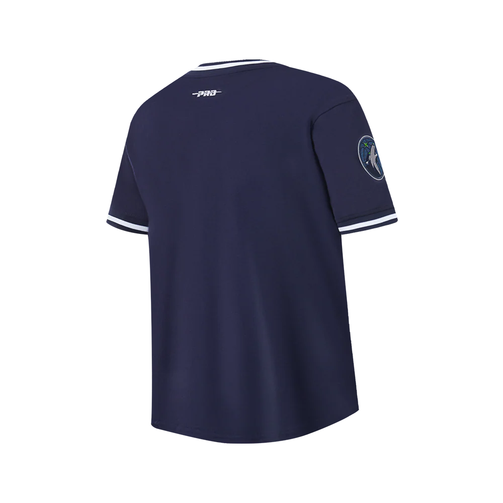 NBA MINNESOTA TIMBERWOLVES CLASSIC BIG BOYS SHORT SLEEVE STRIPED RIB TEE (MIDNIGHT NAVY) - Image 4