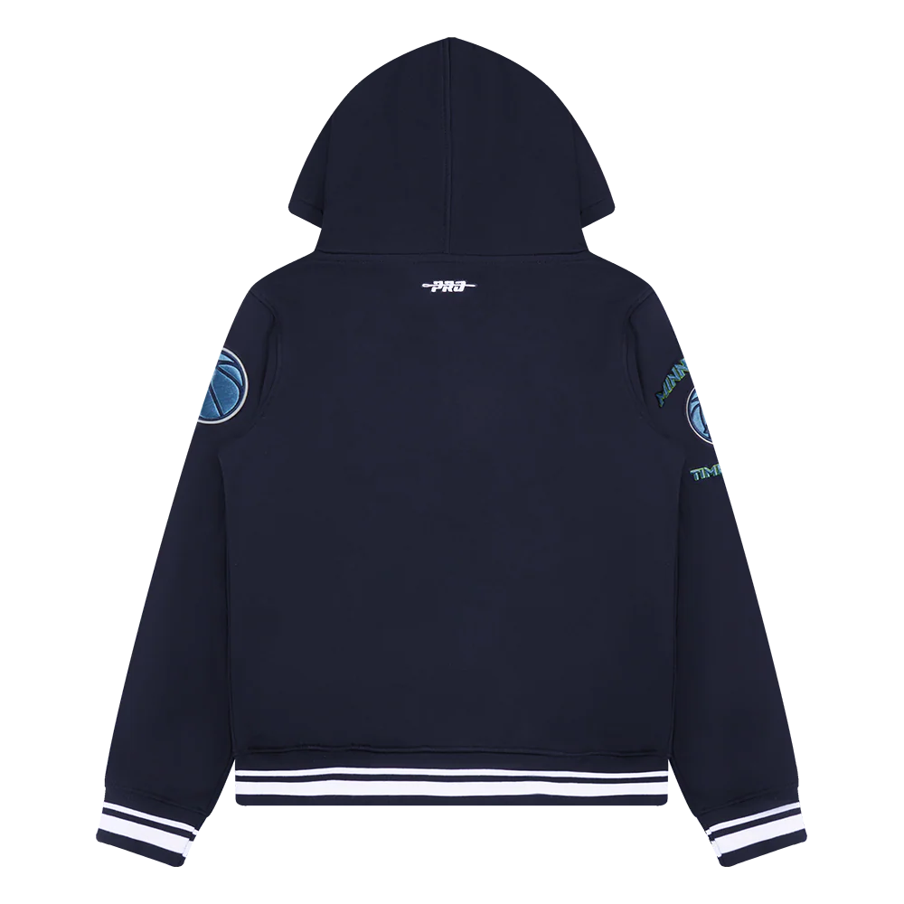 NBA MINNESOTA TIMBERWOLVES RETRO CLASSIC BIG BOYS RIB FLEECE PULLOVER HOODIE (MIDNIGHT NAVY) - Image 2