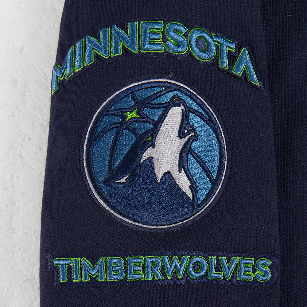 NBA MINNESOTA TIMBERWOLVES RETRO CLASSIC BIG BOYS RIB FLEECE PULLOVER HOODIE (MIDNIGHT NAVY) - Image 4