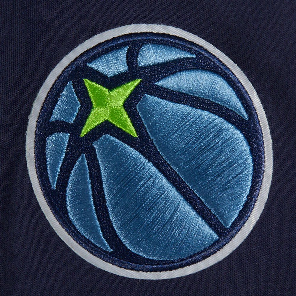 NBA MINNESOTA TIMBERWOLVES RETRO CLASSIC BIG BOYS RIB FLEECE PULLOVER HOODIE (MIDNIGHT NAVY) - Image 5