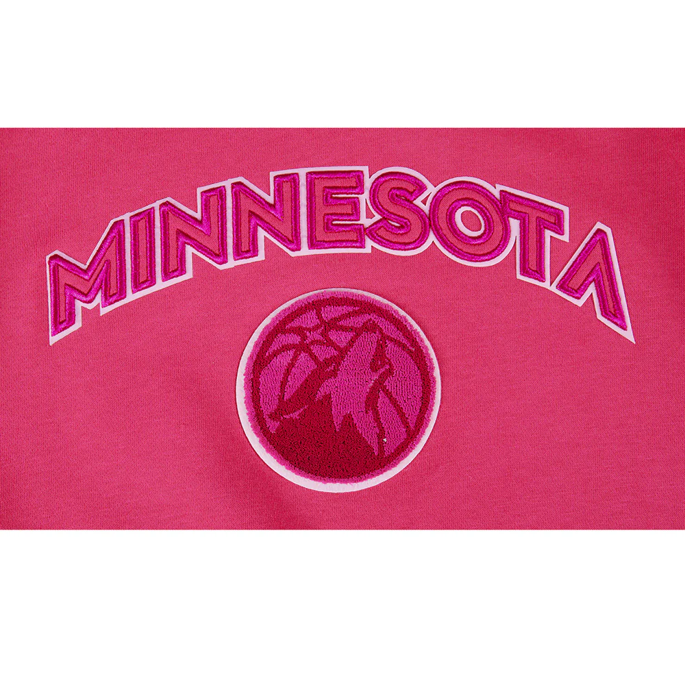 NBA MINNESOTA TIMBERWOLVES TRIPLE PINK BIG GIRL'S FLC CREWNECK (BEETROOT PURPLE) - Image 7