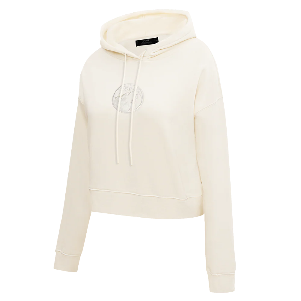 NBA MINNESOTA TIMBERWOLVES NEURAL WOMEN'S CROPPED FLC PO HOODIE (EGGSHELL) - Image 2