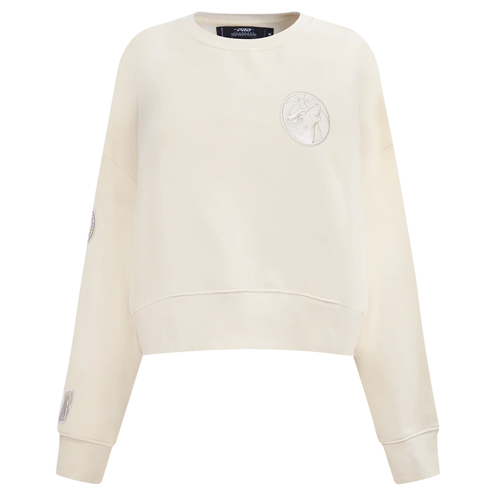 NBA MINNESOTA TIMBERWOLVES NEUTRAL FLEECE CREWNECK (EGGSHELL)