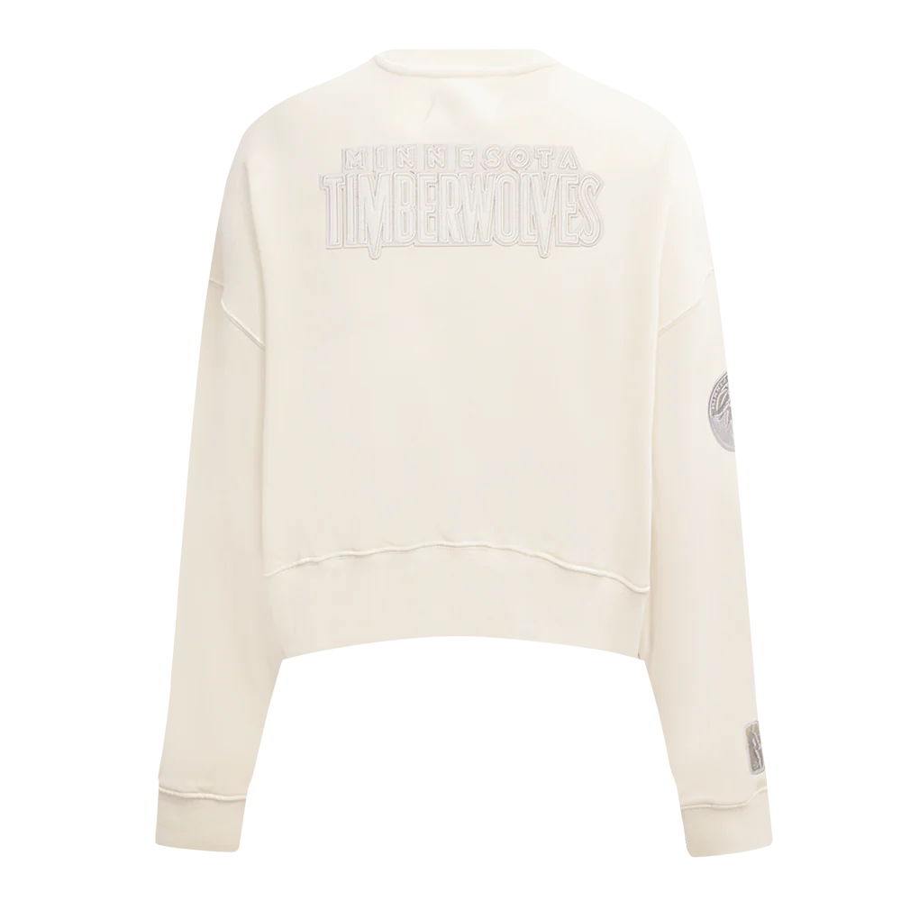 NBA MINNESOTA TIMBERWOLVES NEUTRAL FLEECE CREWNECK (EGGSHELL) - Image 3