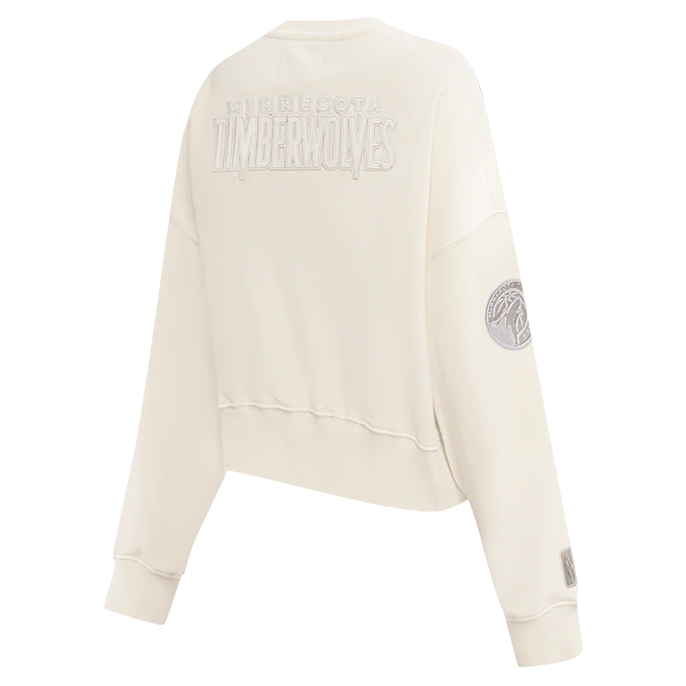 NBA MINNESOTA TIMBERWOLVES NEUTRAL FLEECE CREWNECK (EGGSHELL) - Image 4