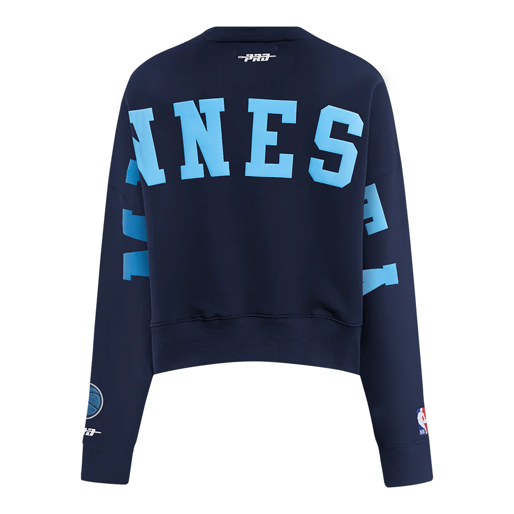 MINNESOTA TIMBERWOLVES WINGSPAN WOMEN'S FLC CREWNECK (MIDNIGHT NAVY) - Image 5