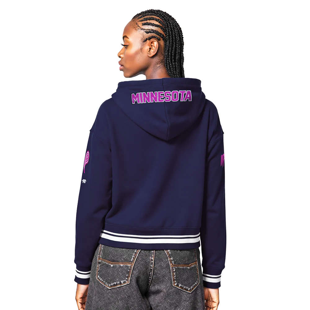 NBA MINNESOTA TIMBERWOLVES CITY EDITION 25-26 WOMEN'S RIB FLC CROPPED PO HOODIE (MIDNIGHT NAVY) - Image 2