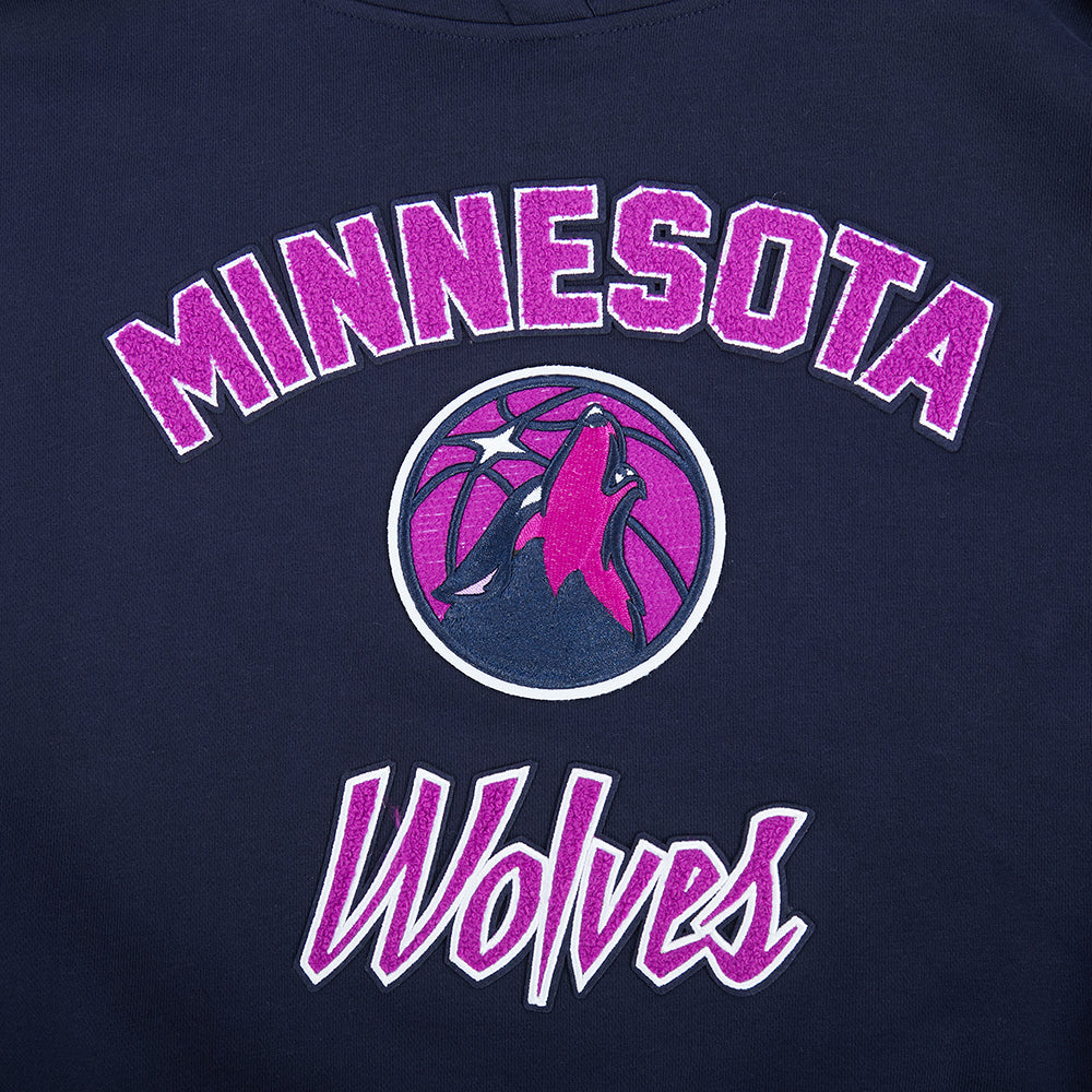 NBA MINNESOTA TIMBERWOLVES CITY EDITION 25-26 WOMEN'S RIB FLC CROPPED PO HOODIE (MIDNIGHT NAVY) - Image 9