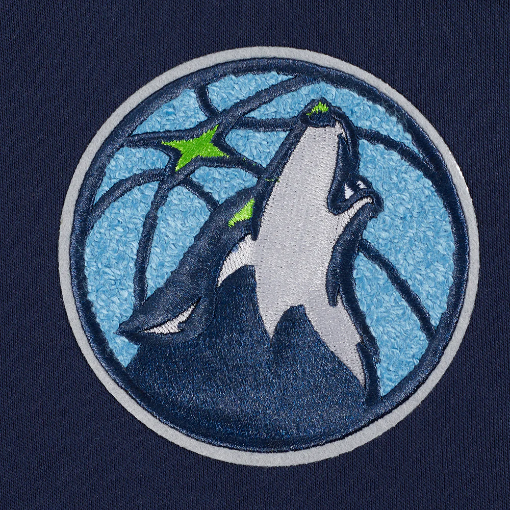 NBA MINNESOTA TIMBERWOLVES CLASSIC WOMEN'S FLEECE CROPPED PULLOVER HOODIE (MIDNIGHT NAVY) - Image 7