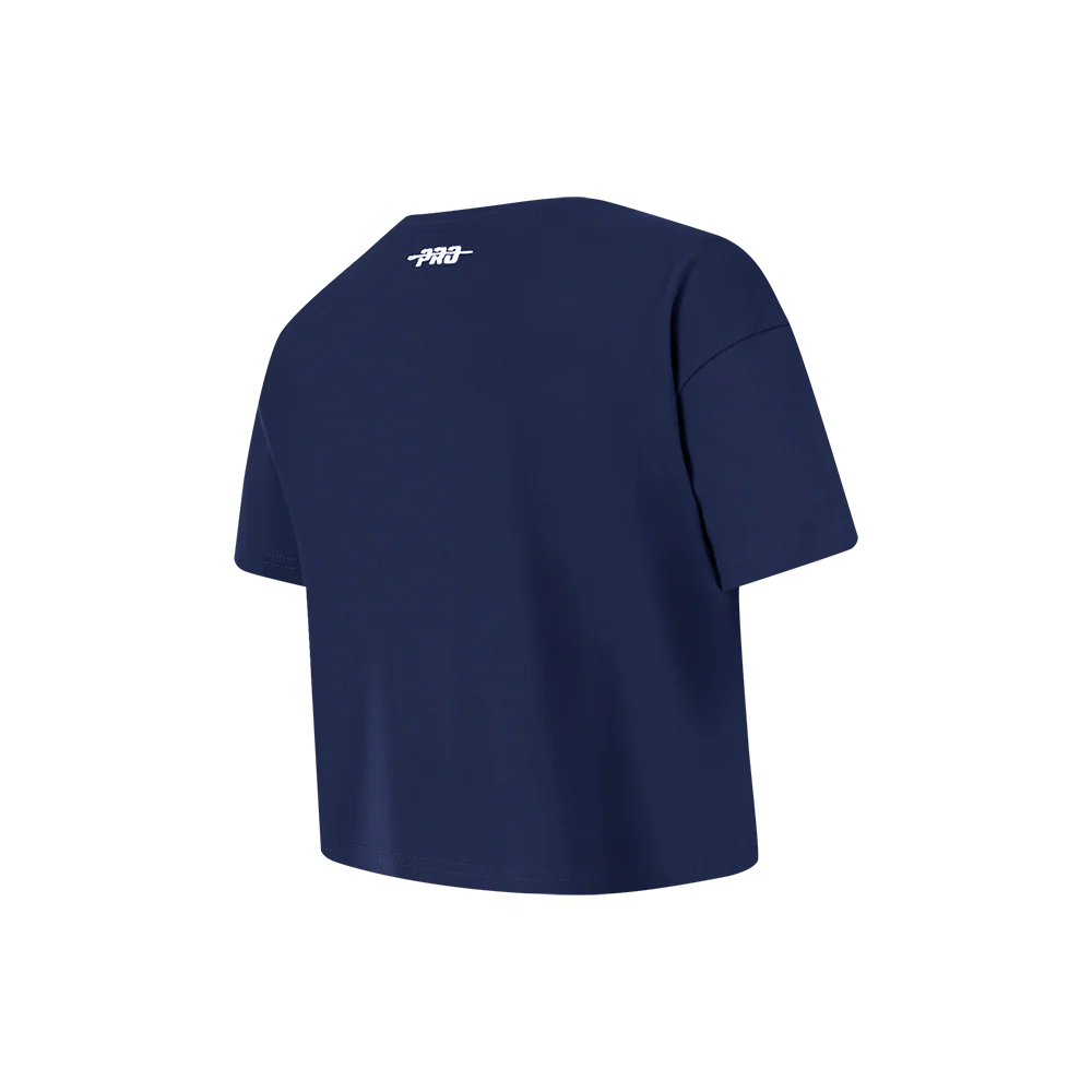 NBA MINNESOTA TIMBERWOLVES RETRO CLASSIC LITTLE GIRLS SHORT SLEEVE BOXY TEE (MIDNIGHT NAVY) - Image 4