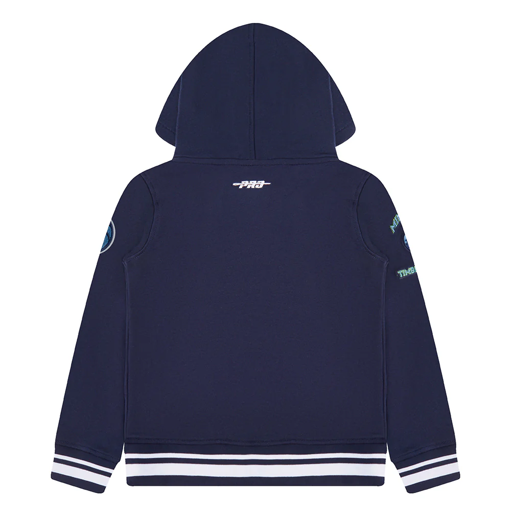 NBA MINNESOTA TIMBERWOLVES RETRO CLASSIC TODDLER BOYS RIB FLEECE PULLOVER HOODIE (MIDNIGHT NAVY) - Image 2