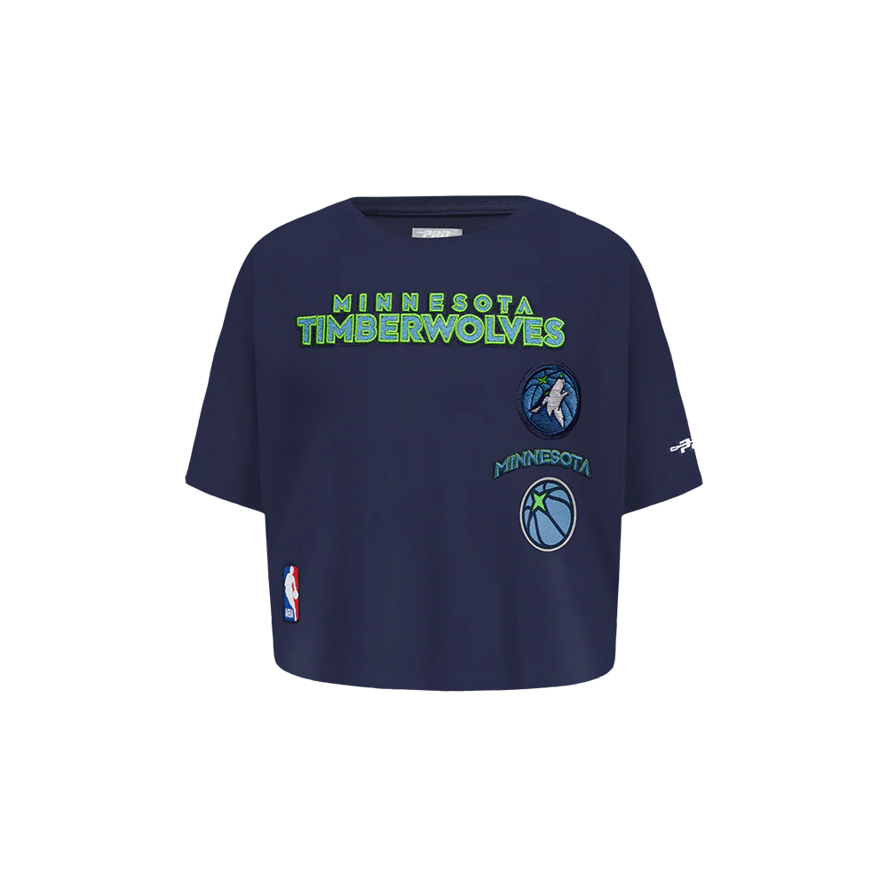 NBA MINNESOTA TIMBERWOLVES RETRO CLASSIC TODDLER GIRLS SHORT SLEEVE BOXY TEE (MIDNIGHT NAVY)