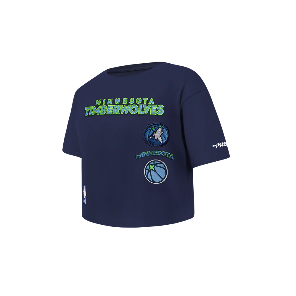 NBA MINNESOTA TIMBERWOLVES RETRO CLASSIC TODDLER GIRLS SHORT SLEEVE BOXY TEE (MIDNIGHT NAVY) - Image 2