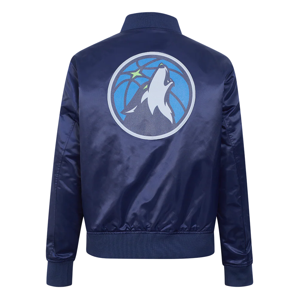 NBA MINNESOTA TIMBERWOLVES CLASSIC WOMEN'S SATIN JACKET (MIDNIGHT NAVY) - Image 3