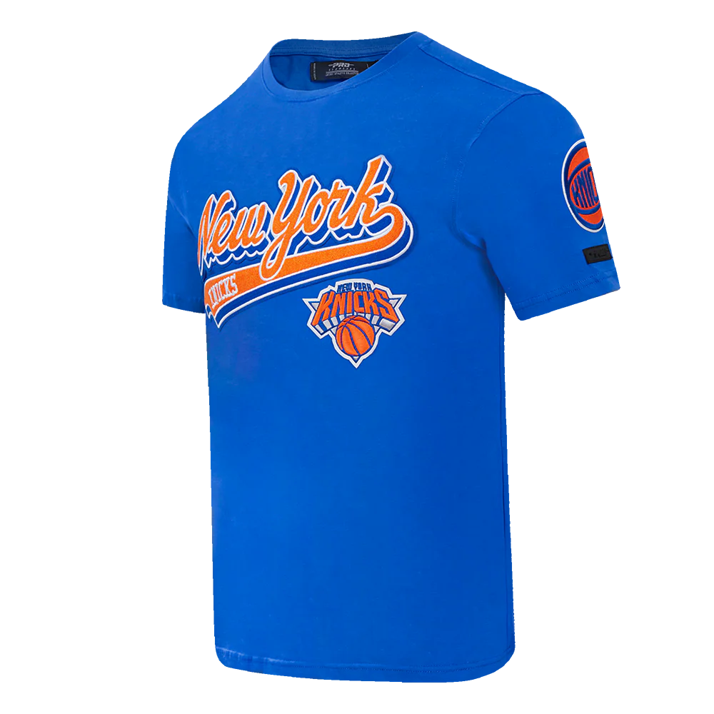 NBA NEW YORK KNICKS SCRIPT TAIL MEN'S   TEE (ROYAL BLUE) - Image 2
