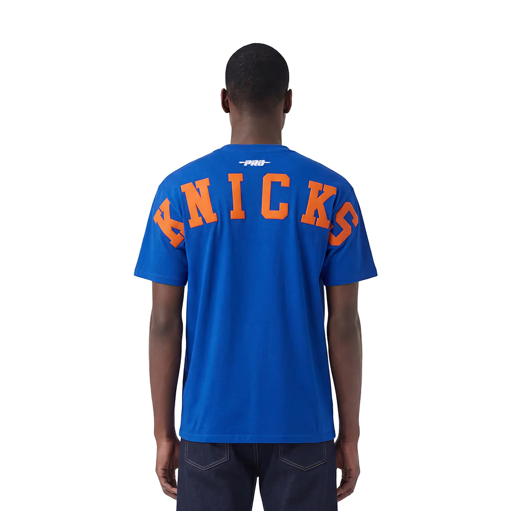 NBA NEW YORK KNICKS WINGSPAN MEN'S CJ DROP SHOULDER TEE (ROYAL BLUE)