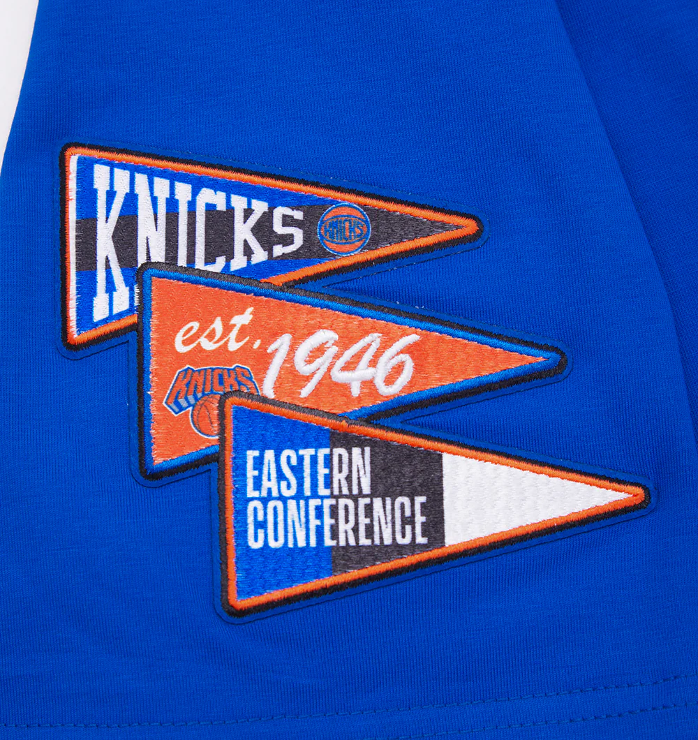 NBA NEW YORK KNICKS TEAM PENNANTS MEN'S TEE (ROYAL BLUE) - Image 7