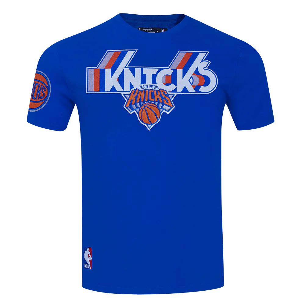 NBA NEW YORK KNICKS RETRO ELEVATION MEN'S SINGLE JERSEY TEE (ROYAL BLUE)