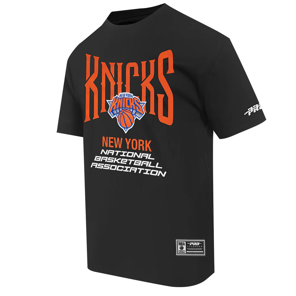 NBA NEW YORK KNICKS CITY TOUR 2.0 MEN'S COTTON JERSEY DROP SHOULDER TEE (BLACK) - Image 2