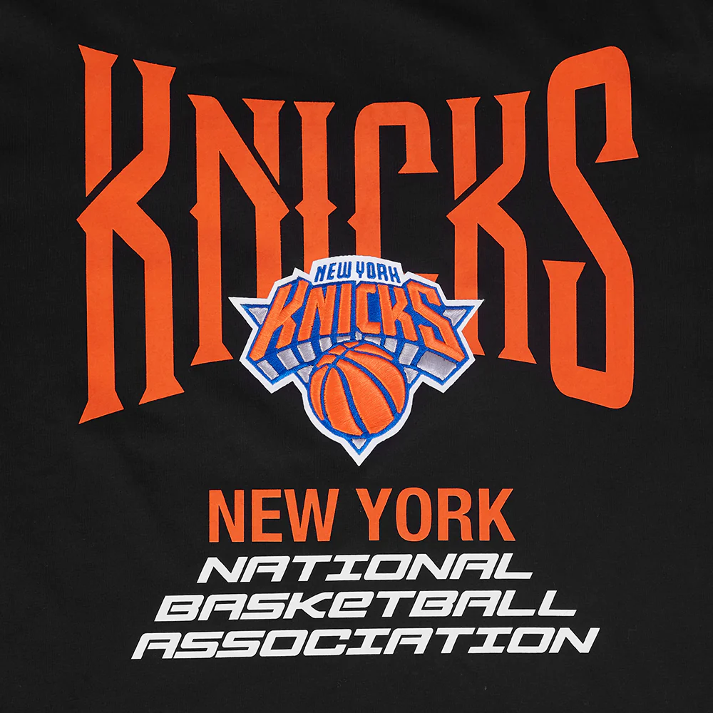 NBA NEW YORK KNICKS CITY TOUR 2.0 MEN'S COTTON JERSEY DROP SHOULDER TEE (BLACK) - Image 6