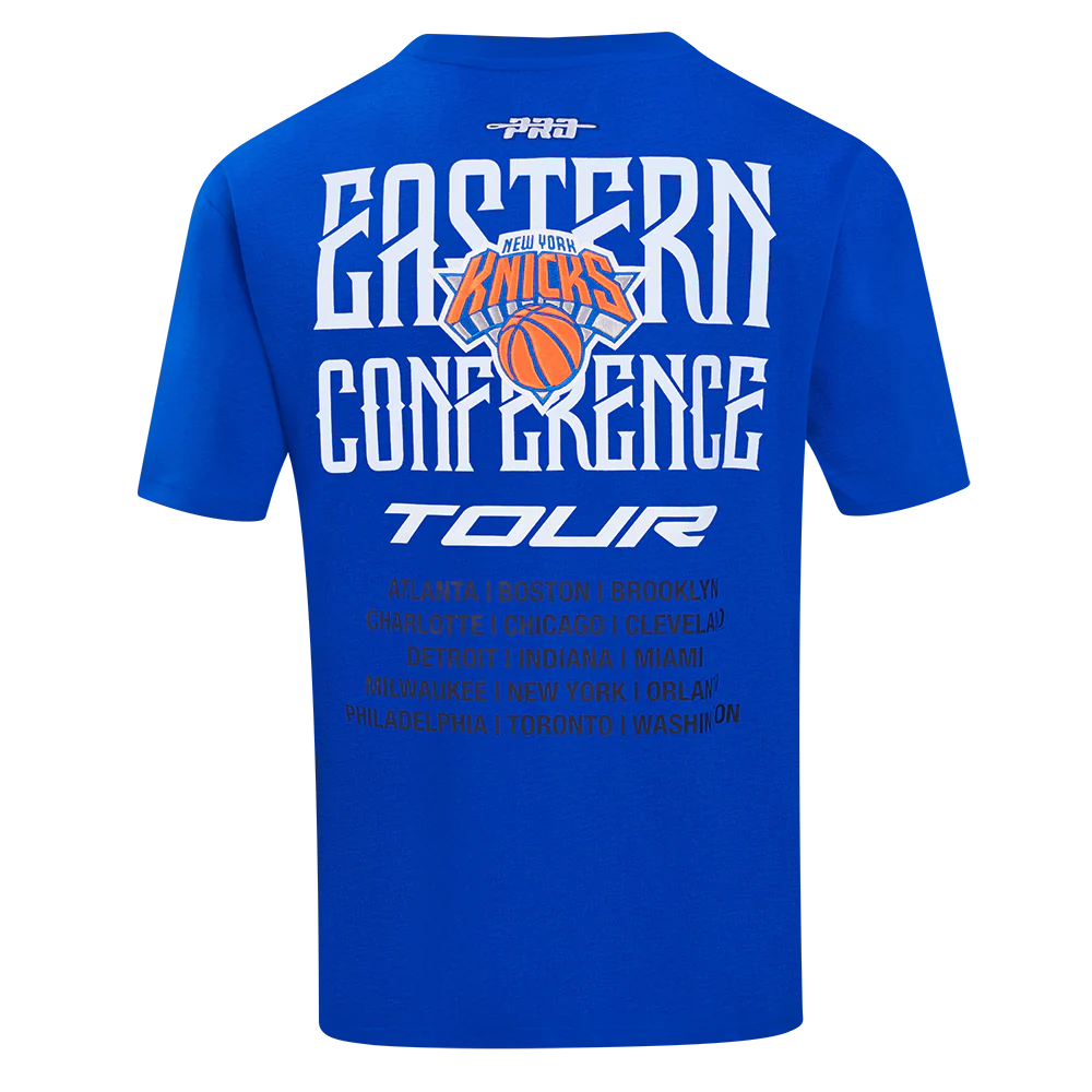NBA NEW YORK KNICKS CITY TOUR 2.0 MEN'S COTTON JERSEY DROP SHOULDER TEE (ROYAL BLUE) - Image 3