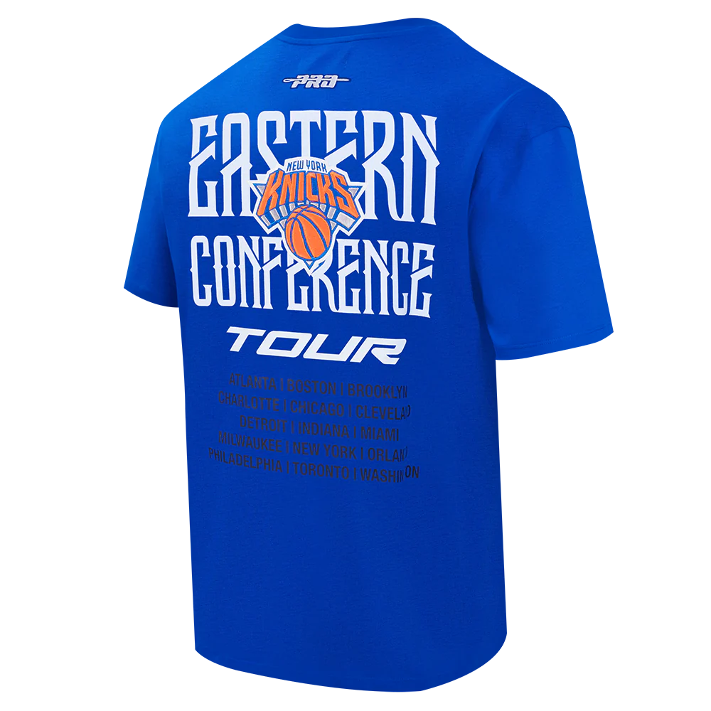NBA NEW YORK KNICKS CITY TOUR 2.0 MEN'S COTTON JERSEY DROP SHOULDER TEE (ROYAL BLUE) - Image 4