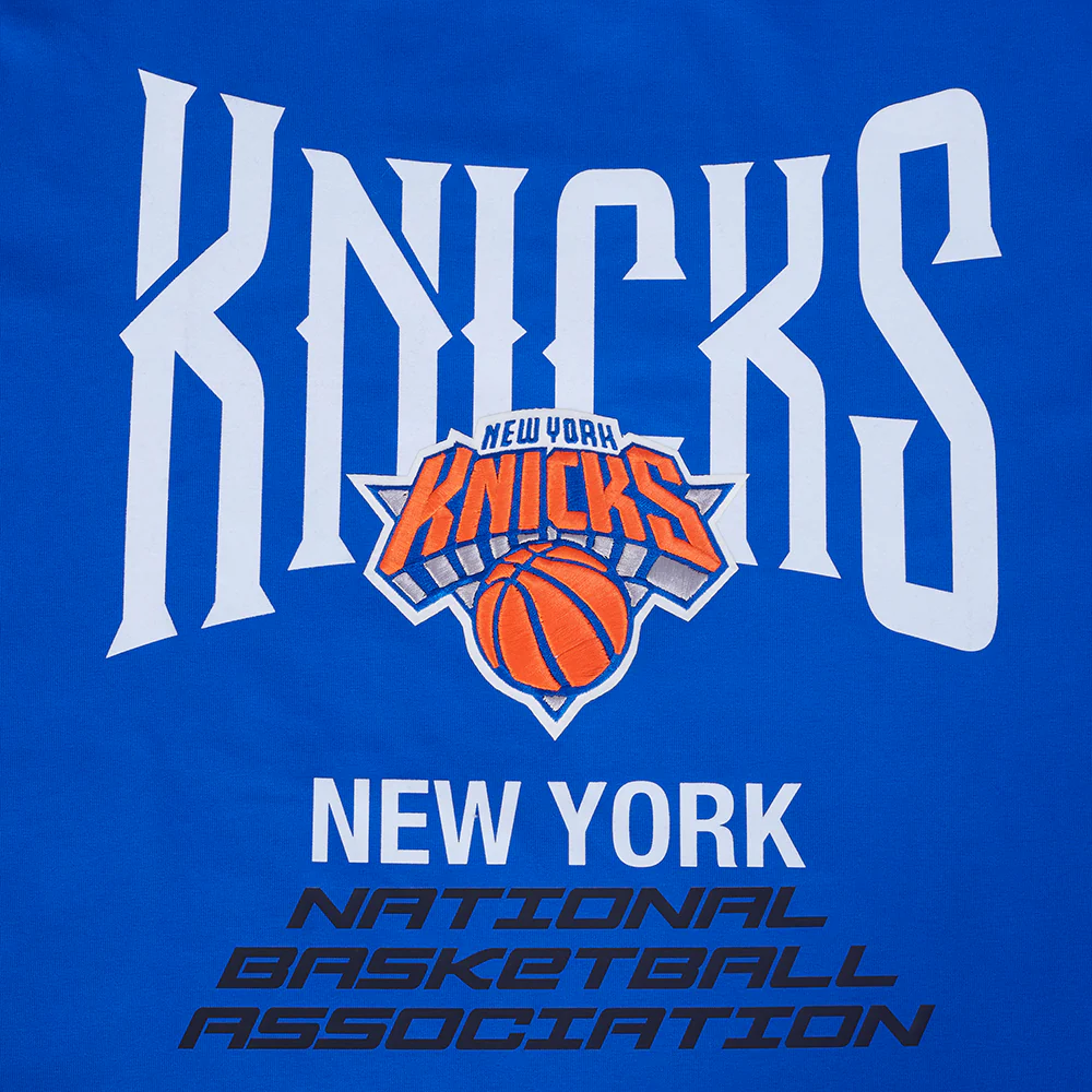 NBA NEW YORK KNICKS CITY TOUR 2.0 MEN'S COTTON JERSEY DROP SHOULDER TEE (ROYAL BLUE) - Image 5