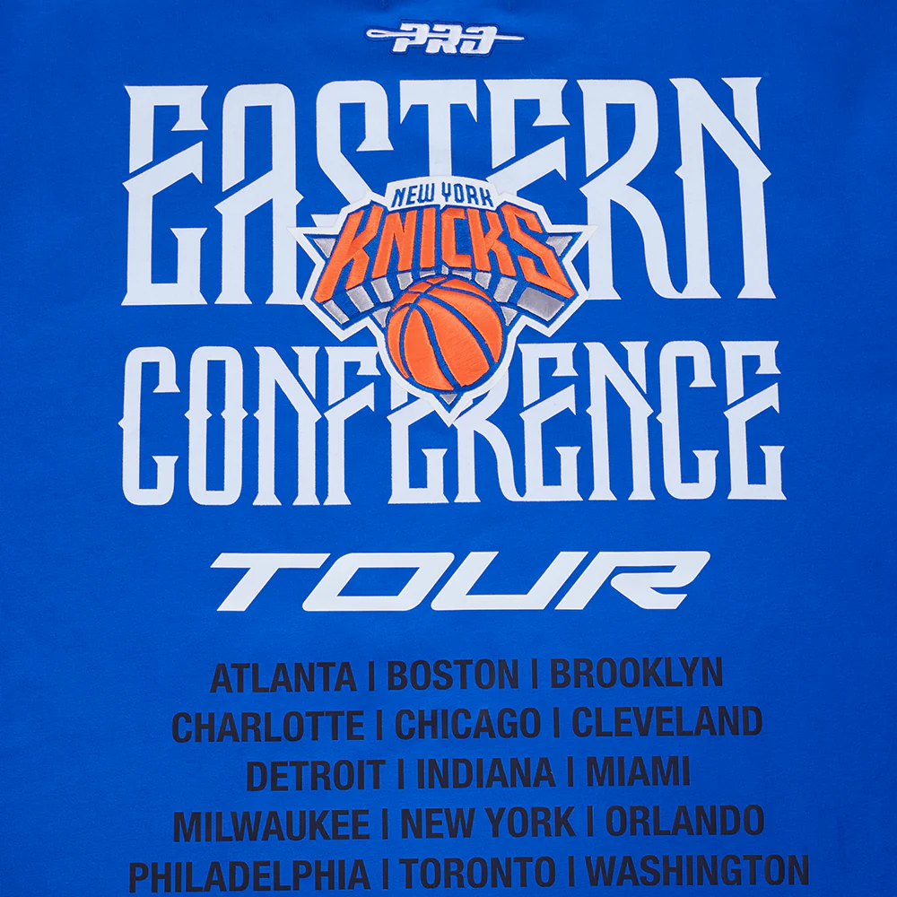 NBA NEW YORK KNICKS CITY TOUR 2.0 MEN'S COTTON JERSEY DROP SHOULDER TEE (ROYAL BLUE) - Image 6