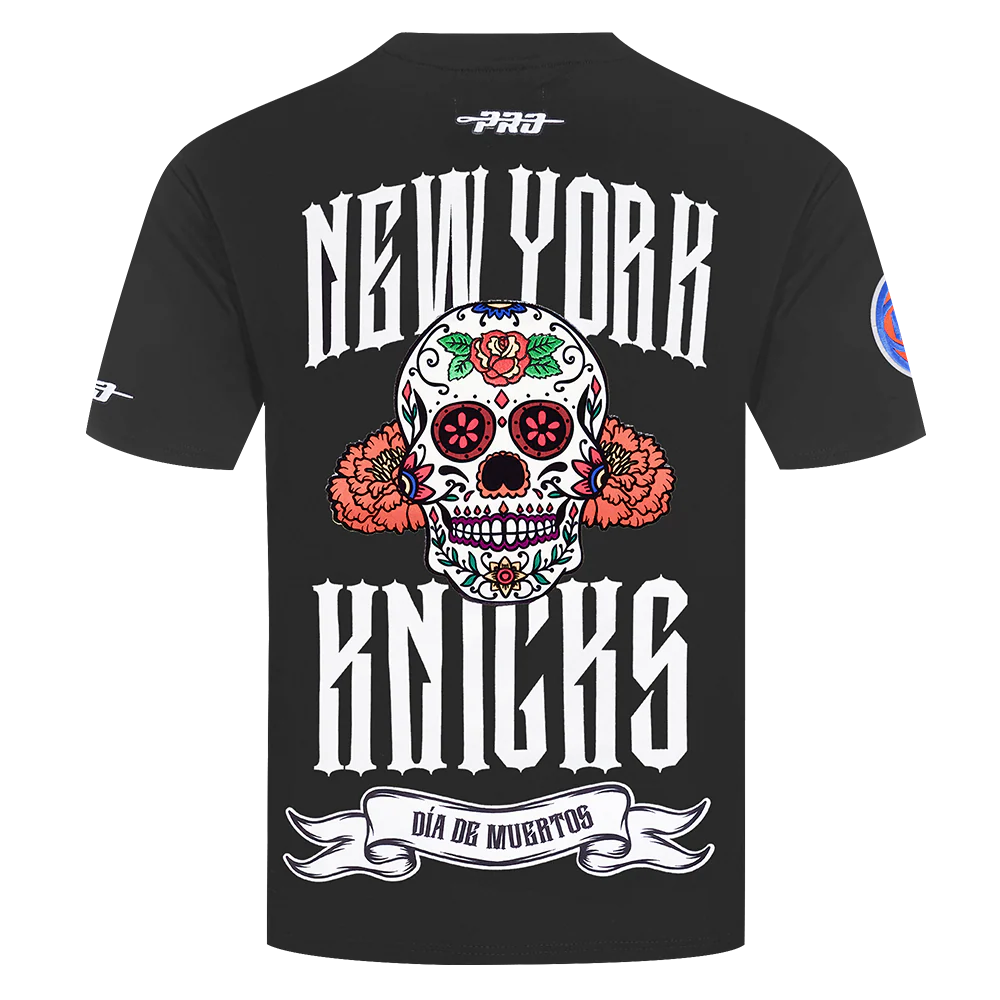 NBA NEW YORK KNICKS RIB CAGE MEN'S COTTON JERSEY DROP SHOULDER TEE (BLACK) - Image 4