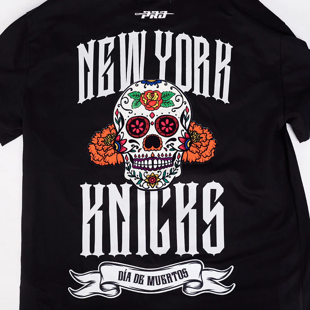 NBA NEW YORK KNICKS RIB CAGE MEN'S COTTON JERSEY DROP SHOULDER TEE (BLACK) - Image 8