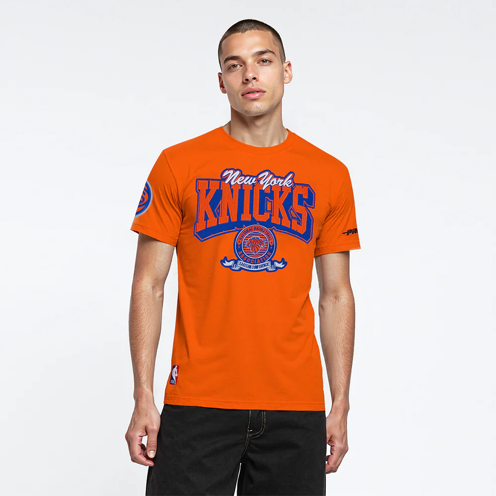 NBA NEW YORK KNICKS TEAM BADGE MEN'S WM SJ TEE (ORANGE)