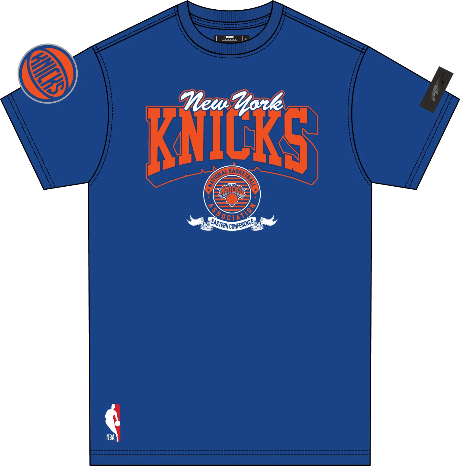 NBA NEW YORK KNICKS TEAM BADGE MEN'S SJ TEE (ROYAL BLUE) - Image 9