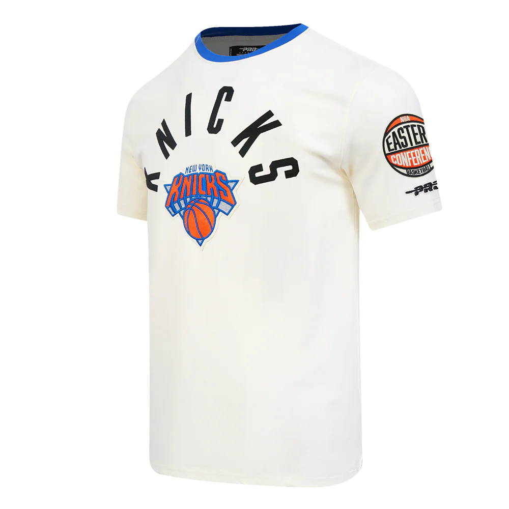 NEW YORK KNICKS MODERN ORIGINALS MEN'S RINGER TEE (EGGSHELL/ROYAL BLUE) - Image 3