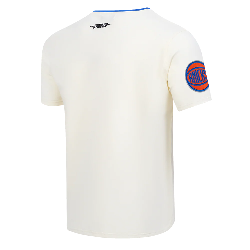 NEW YORK KNICKS MODERN ORIGINALS MEN'S RINGER TEE (EGGSHELL/ROYAL BLUE) - Image 4