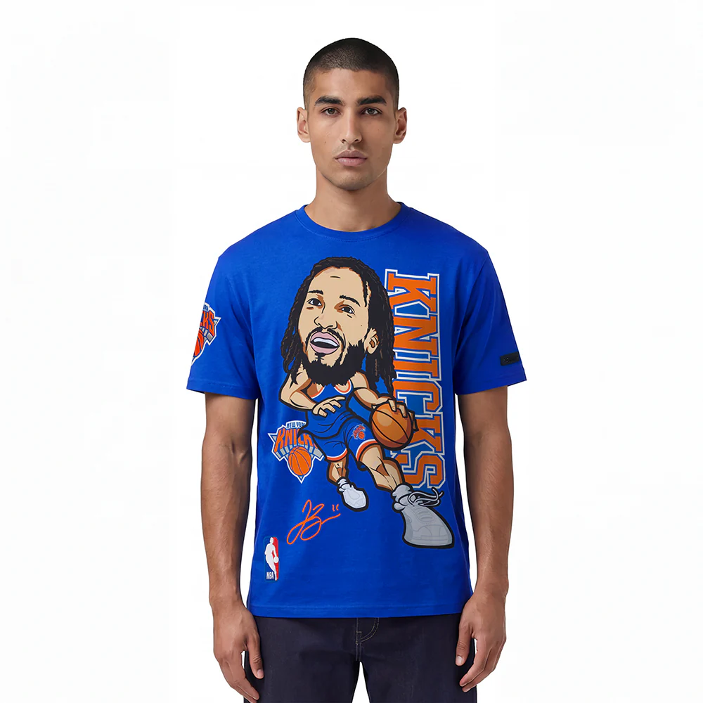 NBA NEW YORK KNICKS JALEN BRUNSON #11 REMIX AVATAR MEN'S SINGLE JERSEY TEE (ROYAL BLUE)