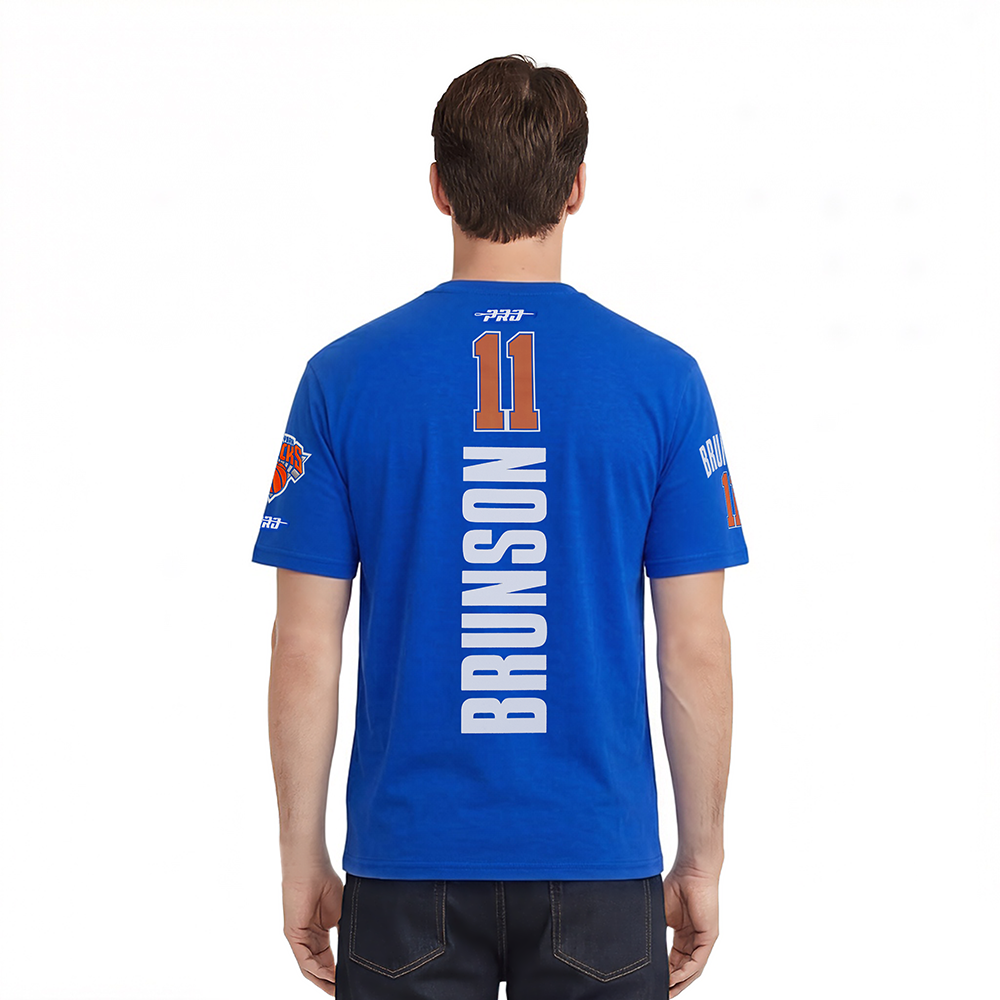 NBA NEW YORK KNICKS JALEN BRUNSON #11 CLASSIC PLAYER NAME AND NUMBER MEN'S SJ TEE - Image 2
