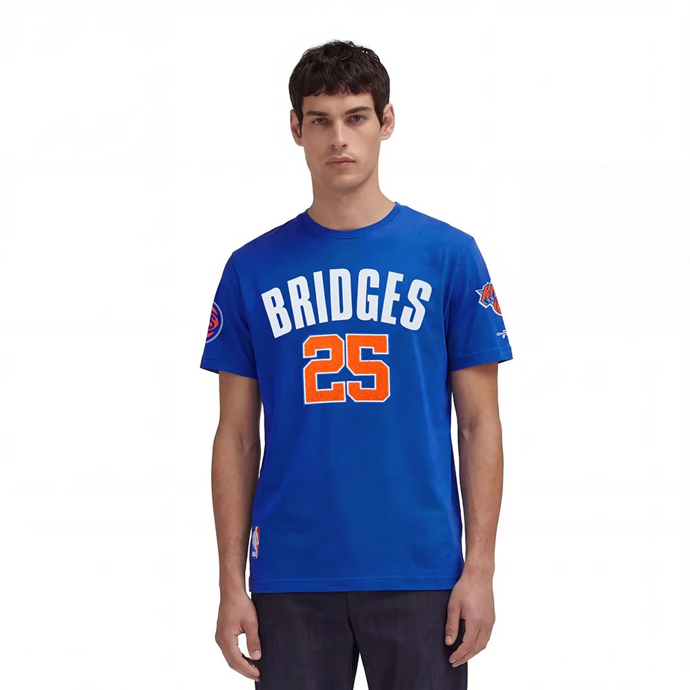 NBA NEW YORK KNICKS MIKAL BRIDGES #25 CLASSIC PNN MEN'S SJ TEE (ROYAL BLUE)