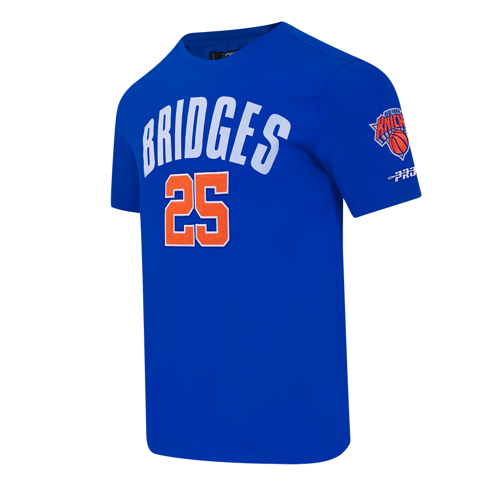 NBA NEW YORK KNICKS MIKAL BRIDGES #25 CLASSIC PNN MEN'S SJ TEE (ROYAL BLUE) - Image 4