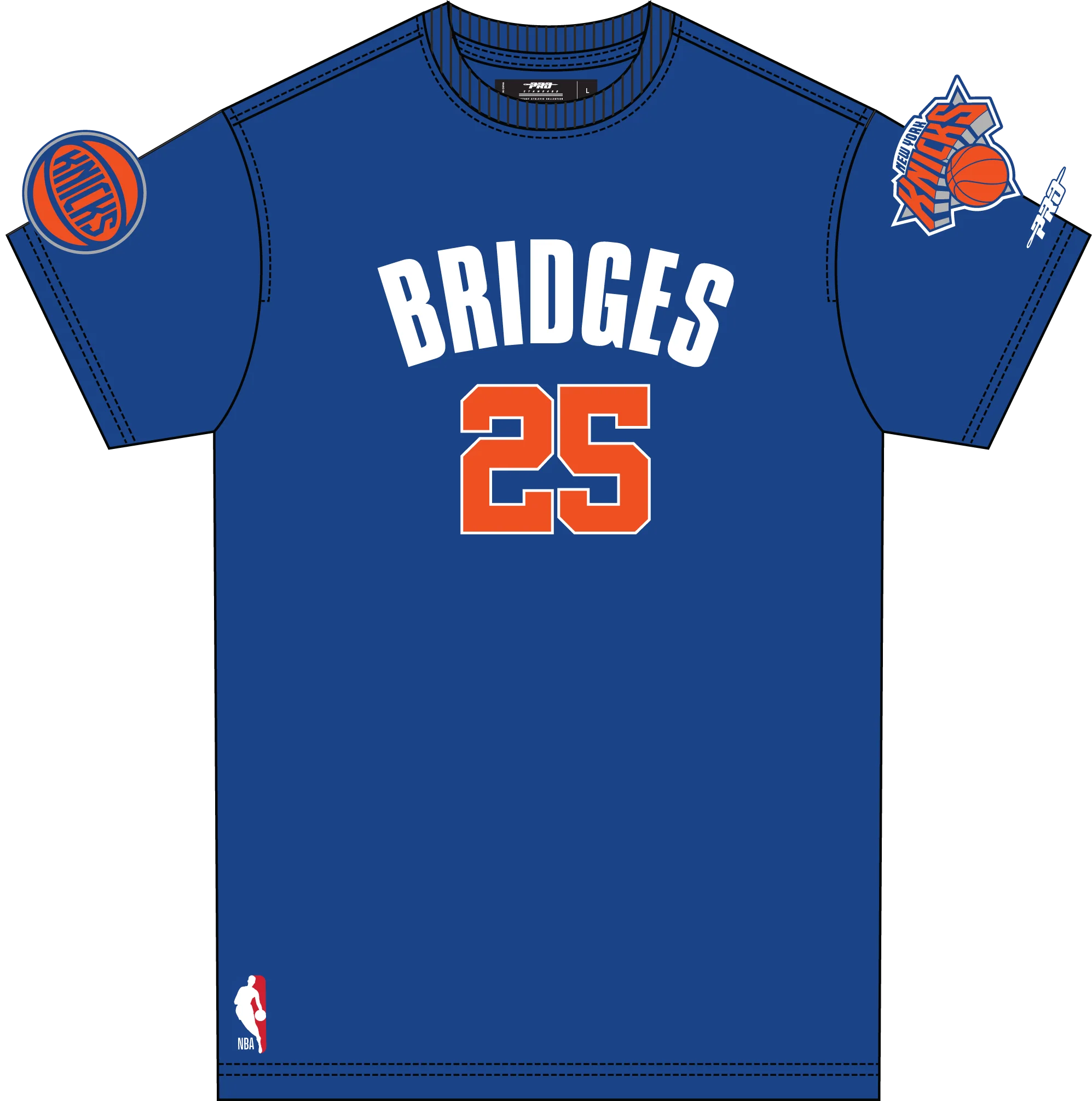 NBA NEW YORK KNICKS MIKAL BRIDGES #25 CLASSIC PNN MEN'S SJ TEE (ROYAL BLUE) - Image 7