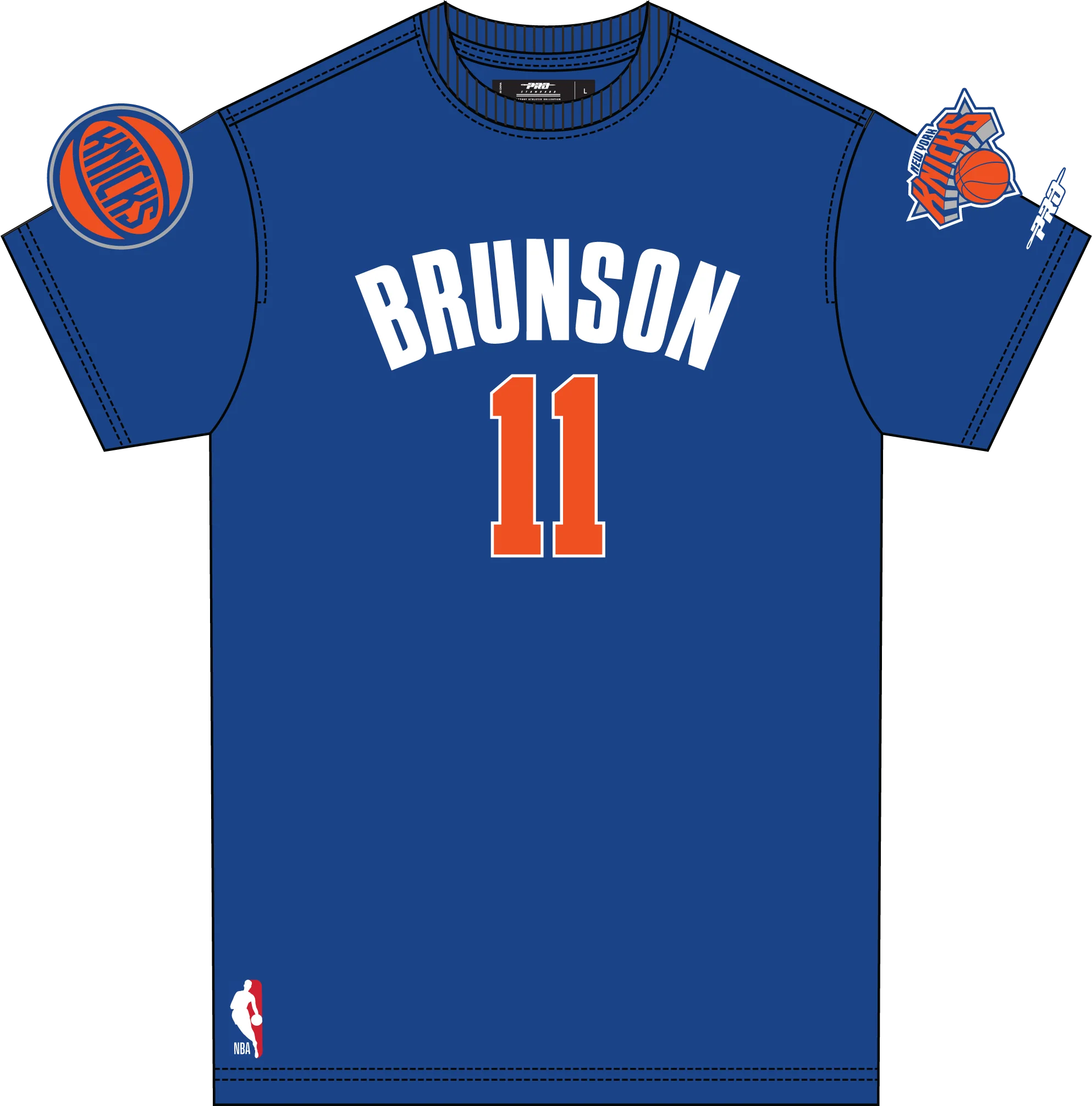 NBA NEW YORK KNICKS JALEN BRUNSON #11 CLASSIC PNN MEN'S SJ TEE (ROYAL BLUE) - Image 7