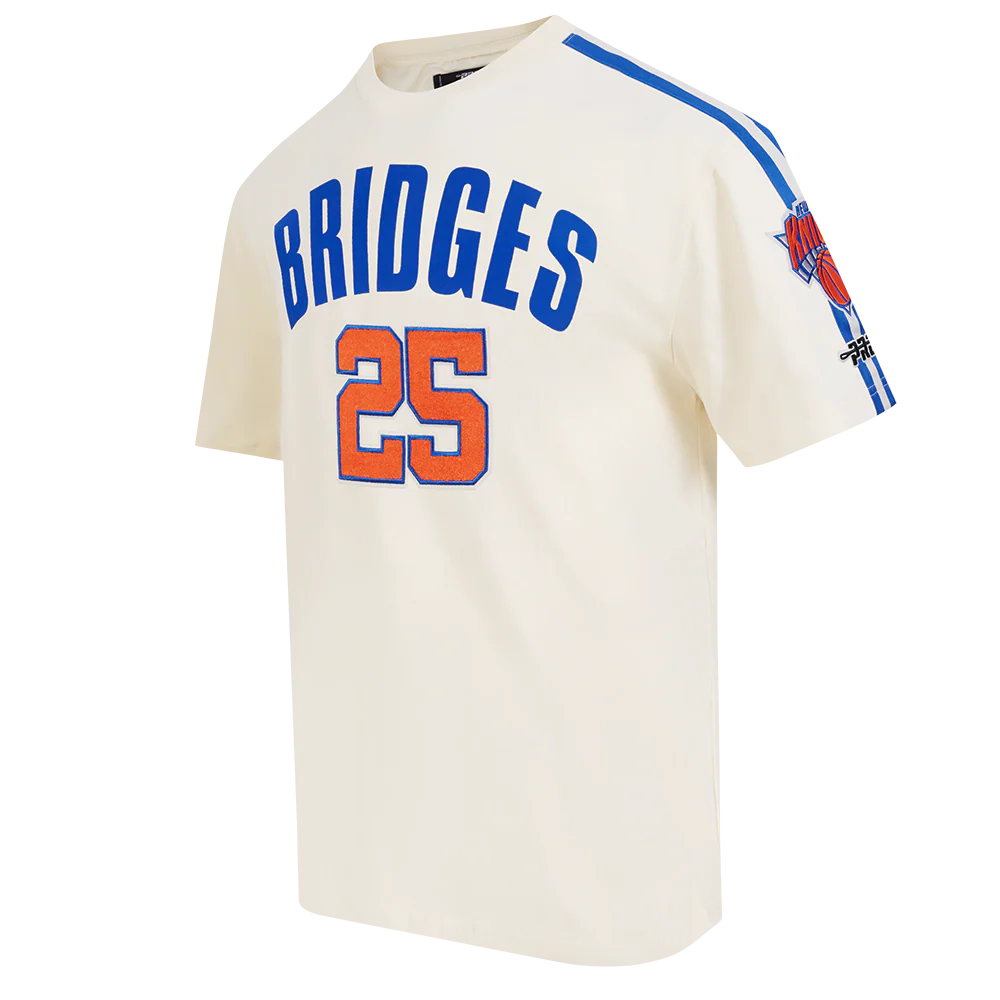 NBA NEW YORK KNICKS MIKAL BRIDGES #25 CLASSIC PNN MEN'S SJ TAPING TE (EGGSHELL/ROYAL BLUE) - Image 4